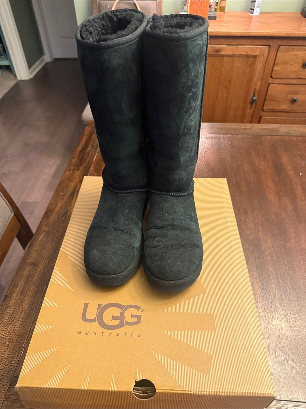 UGG Black Tall Suede Boots